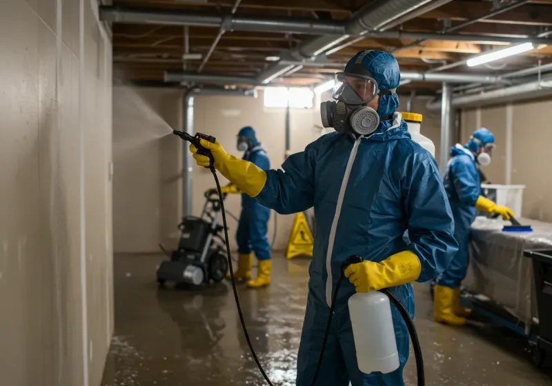 Basement Sanitization and Antimicrobial Treatment process in Double Springs, AL