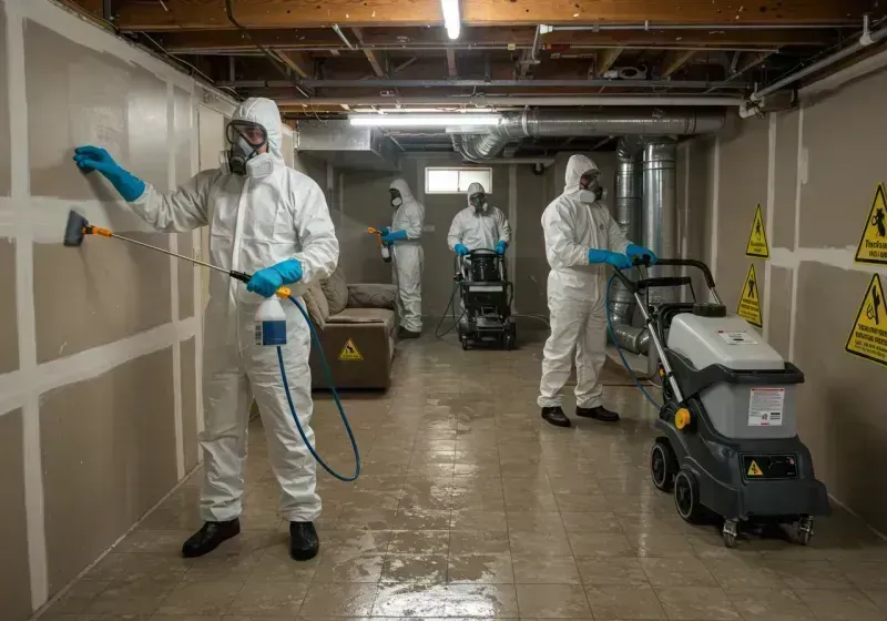 Basement Moisture Removal and Structural Drying process in Double Springs, AL